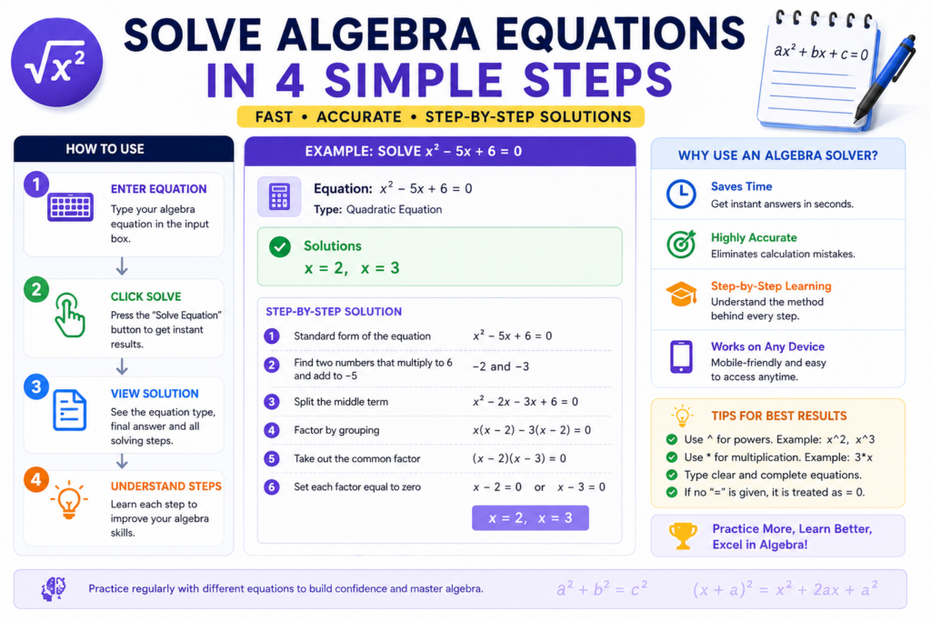 Solve algebra equations online