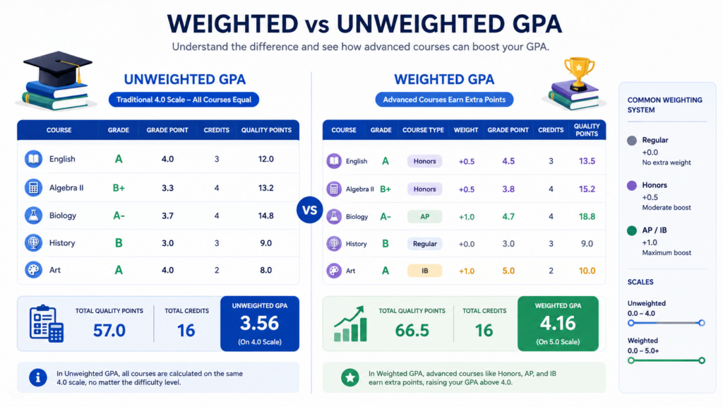 GPA Calculator Weighted Unweighted